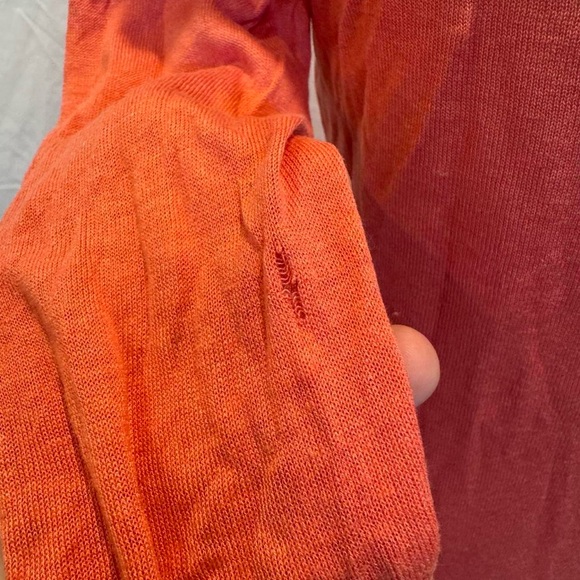 J. Crew Preppy Orange long sleeve V-neck Silk Linen sweater - Picture 6 of 7